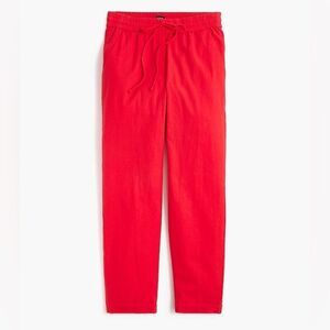 J. Crew Red Linen-Cotton Blend Drawstring Pant Women’s Size 4
